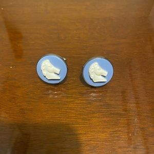 Vintage Blue /silver Horse Cuff Links